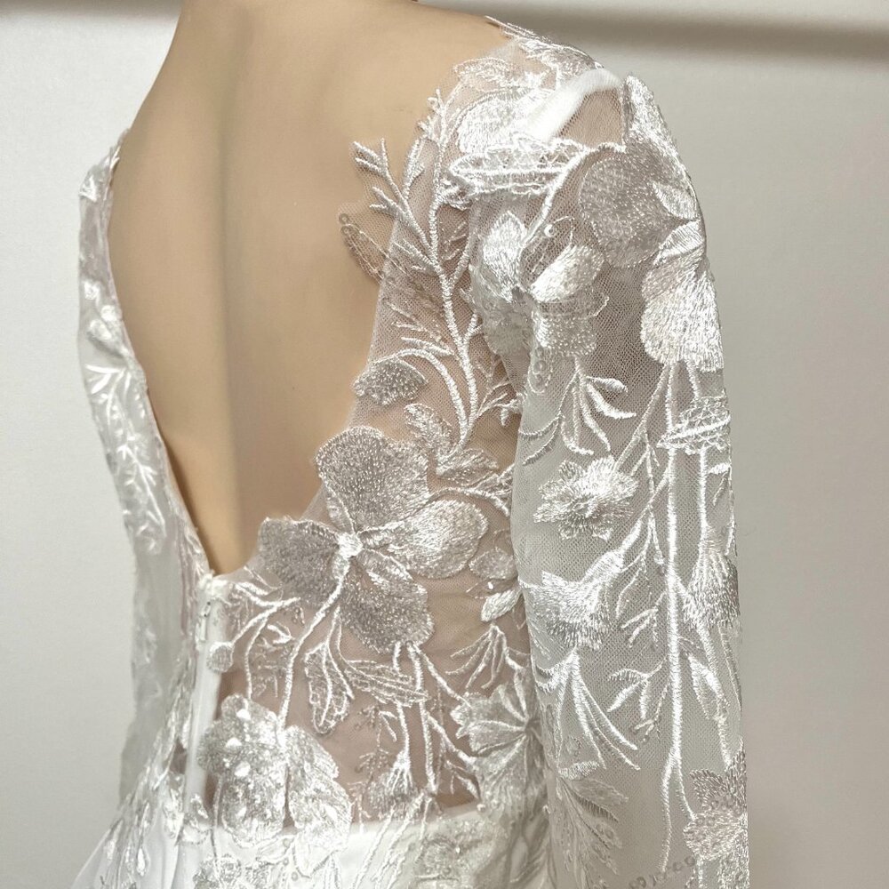 Lulus Wedding Eternity With You White Lace Long Sleeve Dress Size 2 - Picture 11 of 15